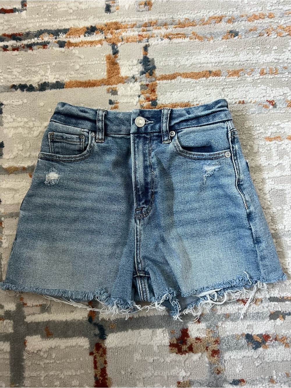 American Eagle Outfitters Light Blue High-Rise Denim Shorts
